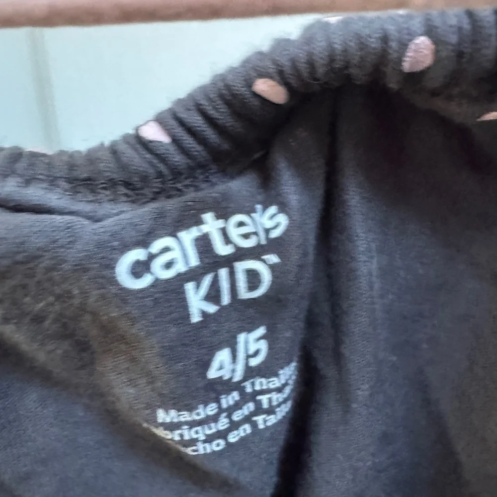 Carter's Girls Size 4 / 5 Dark Gray/Blue Pink Polka Dots Sleeveless Blouse Top